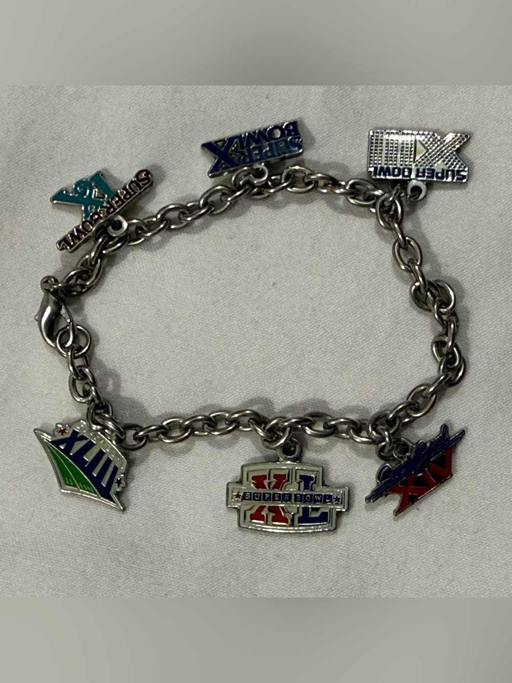 Pittsburgh Steelers 6X Super Bowl Champions Charm Bracelet NFL 7.5”